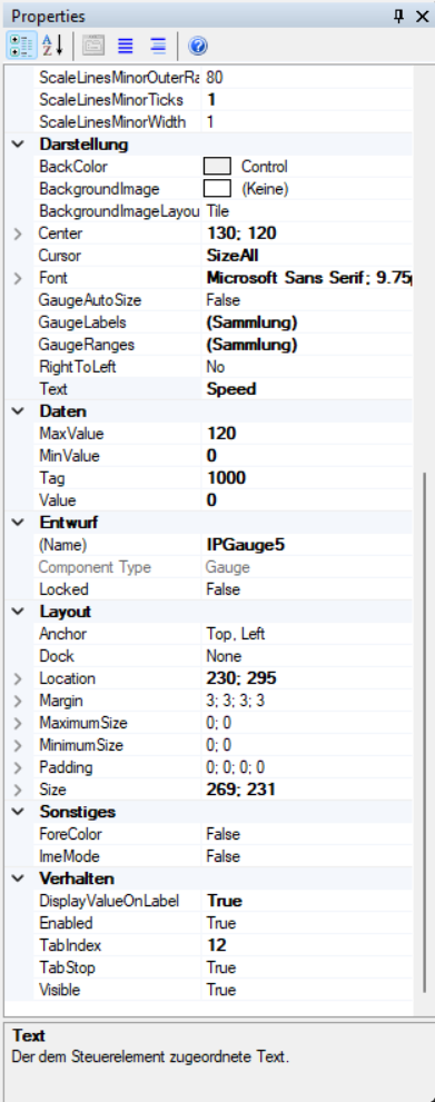 Properties of the gauge