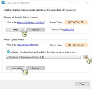 Steps to install Arduino integration